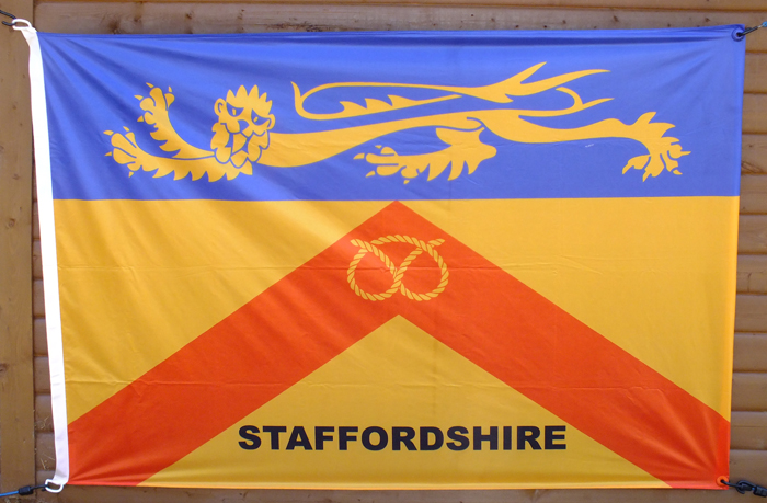Photograph shows the Staffordshire County Flag, displayed at the SSRA Combined Open Squadded Rifle Meeting 2018.