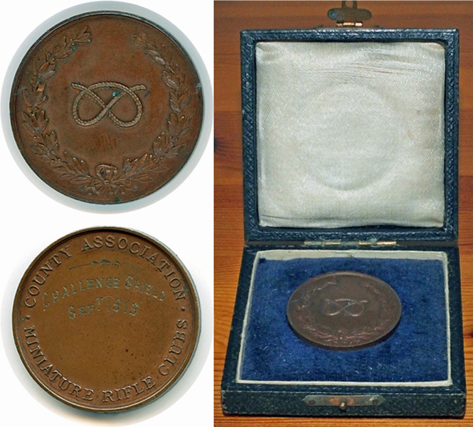 Photograph shows the Challenge Shield Winners Medal, September 1919.