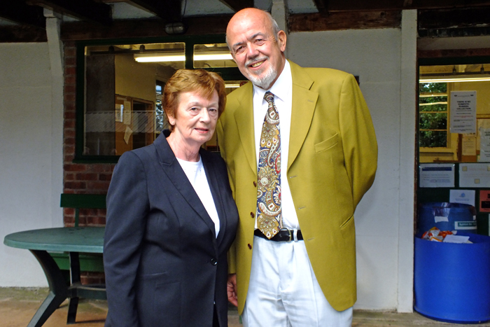 Photograph shows Mary Jennings, pictured left, congratulating SSRA Chairman Richard Tilstone, pictured right, on winning the Staffordshire Class 'B' Aggregate 3rd Place Medal.