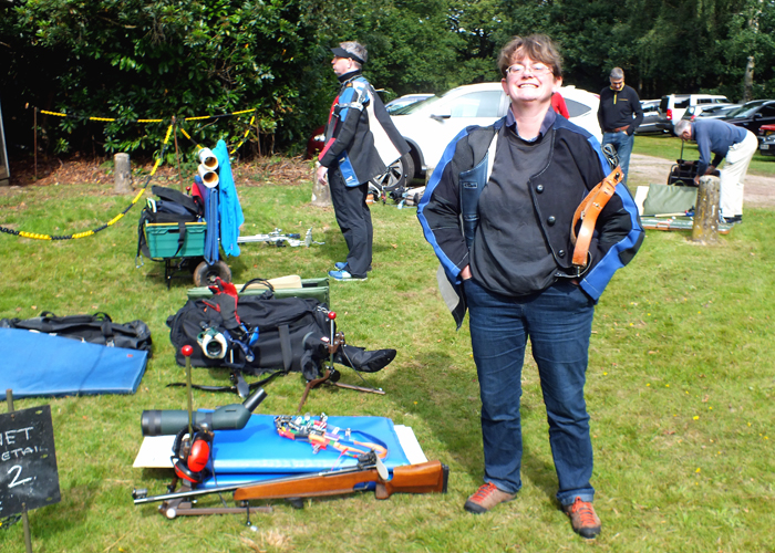 Photograph shows that even in the heat of competition it's still very enjoyable for this competitor.