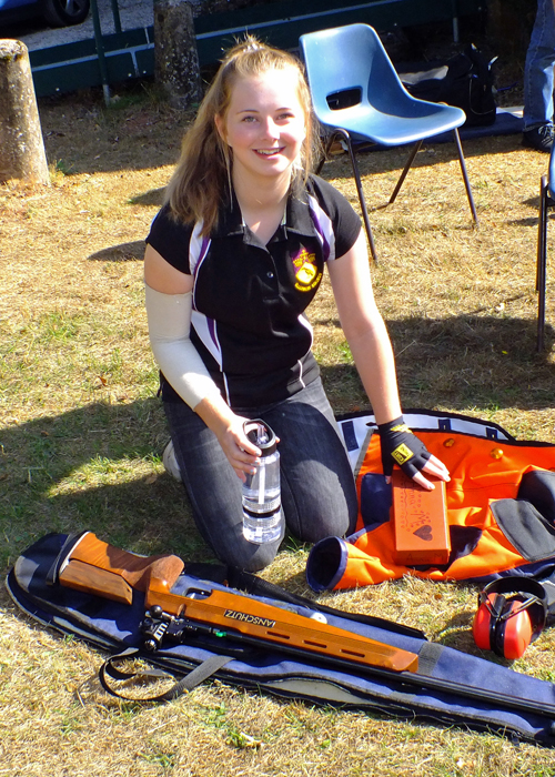 Photograph shows another junior member of the West Midlands Regional Target Shooting Squad making those crucial final checks before competition commences.