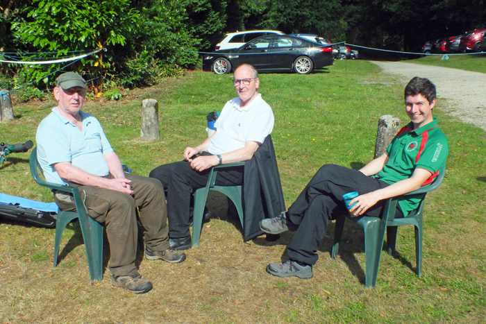 Photograph shows Brian Parker (pictured left), Gordon Abbotts (pictured centre) and Richard Hemingway (pictured right) soaking up the rays.