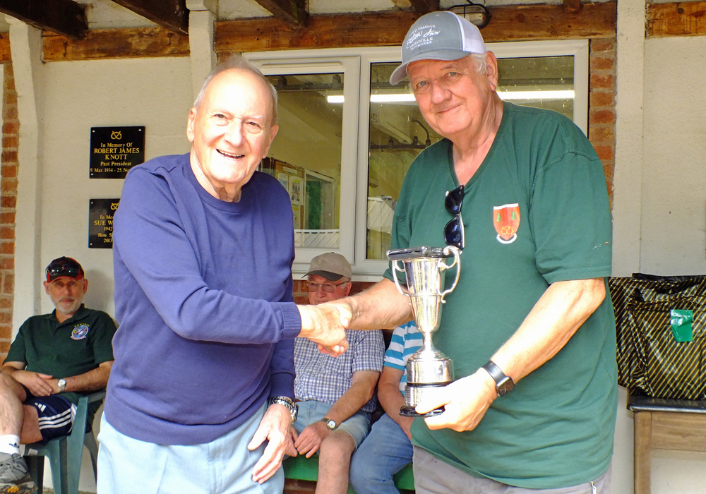 Photograph shows SSRA President - Mike B.P. Willcox (pictured left), presenting the Moat Cup for 2026 to Lee Featherstone (pictured right). Lee Featherstone received the award on behalf of Paul Baron, who was unable to receive his prize on the day.