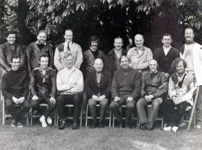 Photograph shows Great Britain's Canadian Cup Team 1972: Back Row (Left to Right): J.C. Palin; C.M.Y. Trotter; D. Brickles; L.A. Winter; J.B. Flynn (Reserve); R.W. de Nicolas; F. Troke; A.St.G. Tucker.  Front Row (Left to Right): E.P. Watson; H. Preston; W.B. Godwin (Ch. Nat. Adjt.); R.E. Wood (Captain); R. Russell (Secretary N.S.R.A.); A.M. Allan; P. Lawrence.