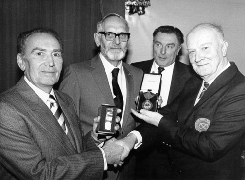 Frank Hilditch on the left, next to Dennis Hannam.